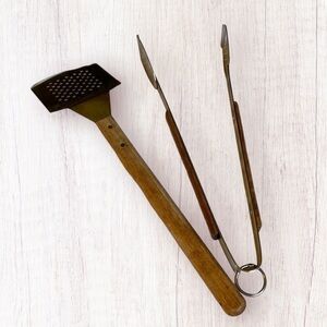 Charcoal Companion Wood Handle Stainless Steel Grill Tools